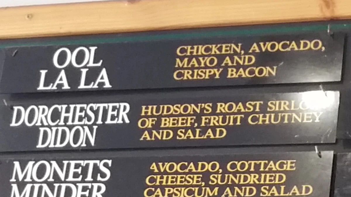 Menu, Hudsons of Dickson