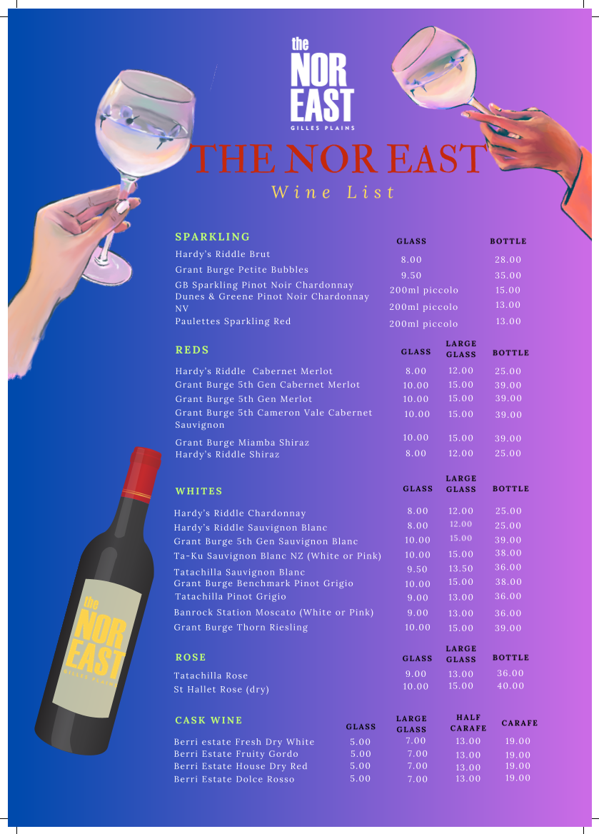 Menu, The Nor East.