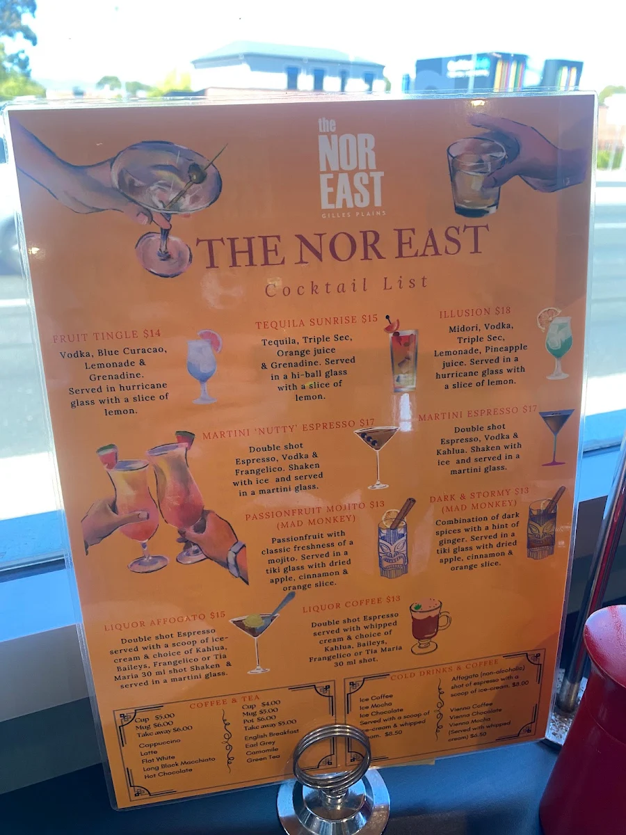 Menu, The Nor East.