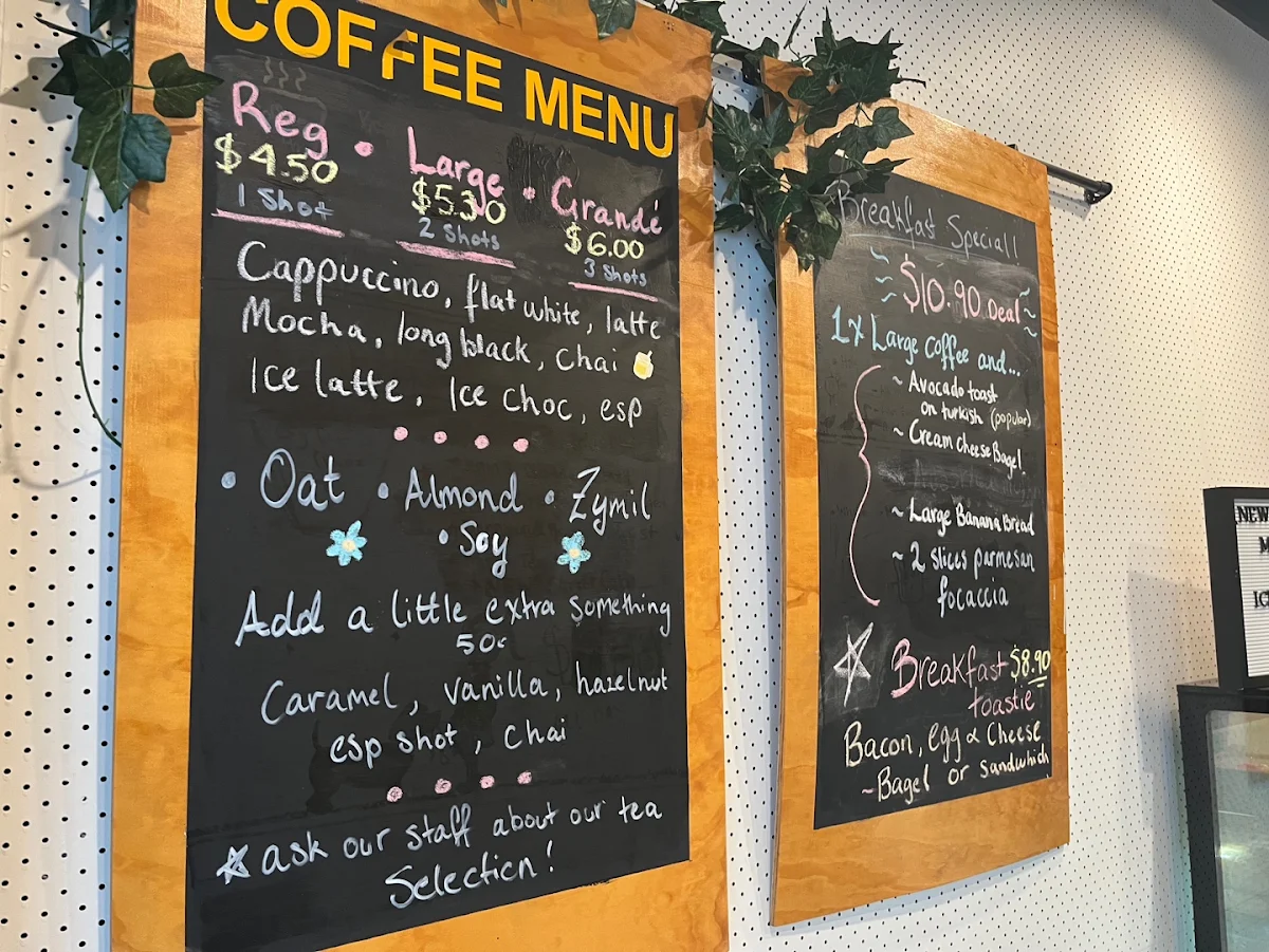 Menu, Coffee Booth