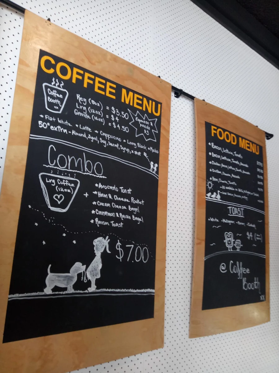 Menu, Coffee Booth