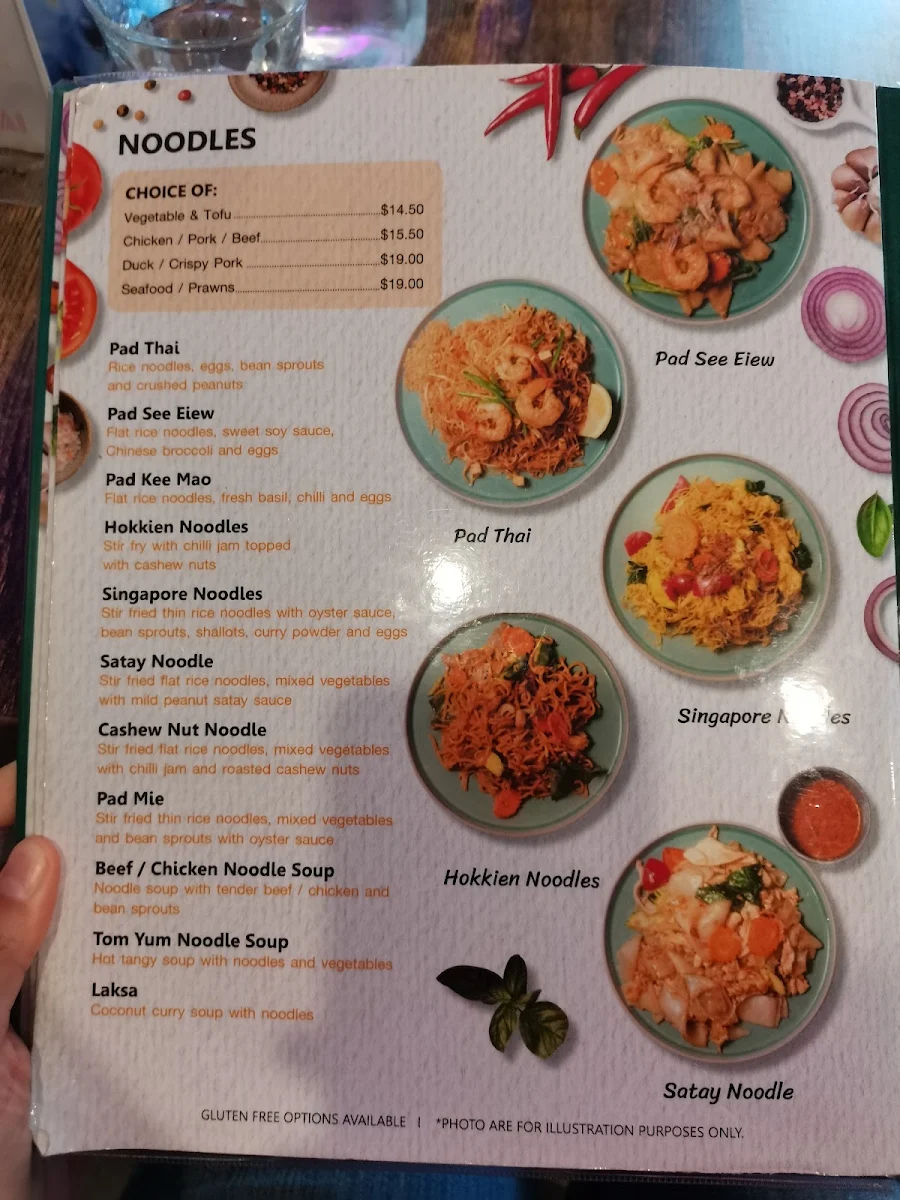 Menu, Urban Thai