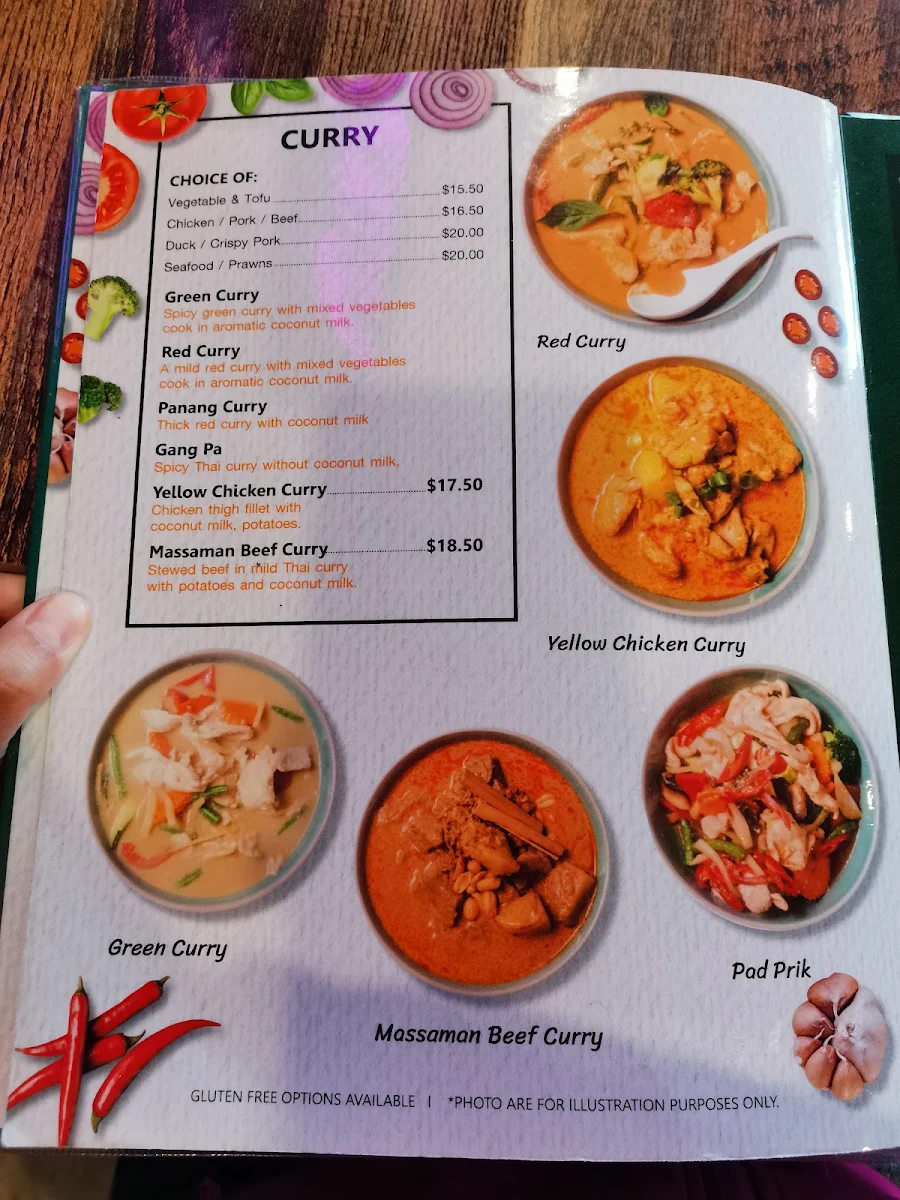 Menu, Urban Thai
