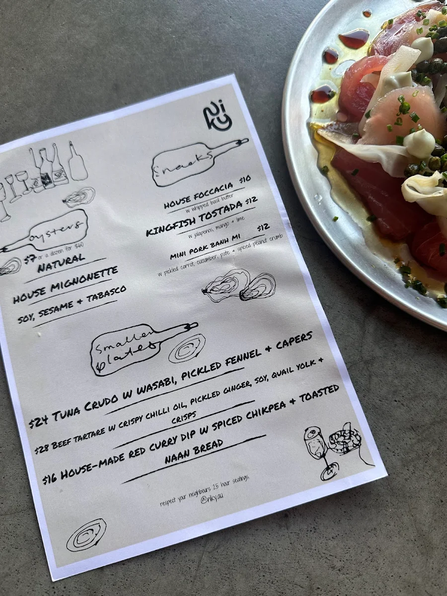 Menu, Niky