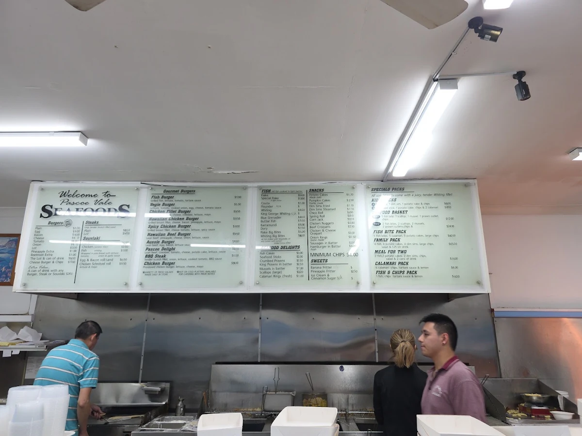 Menu, Pascoe Vale Seafoods