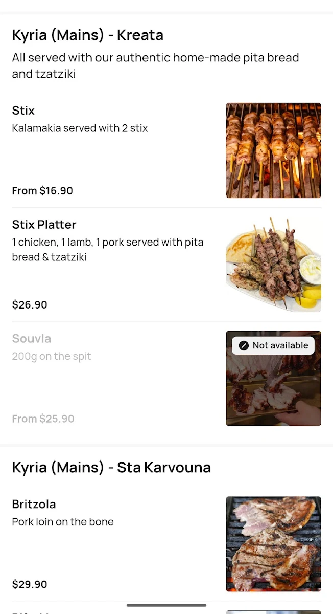 Menu, Riverview Hotel Tempe