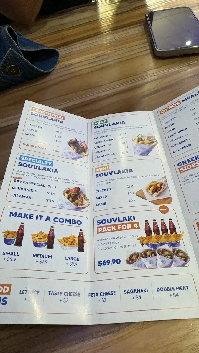 Menu, Souvlaki GR Frankston