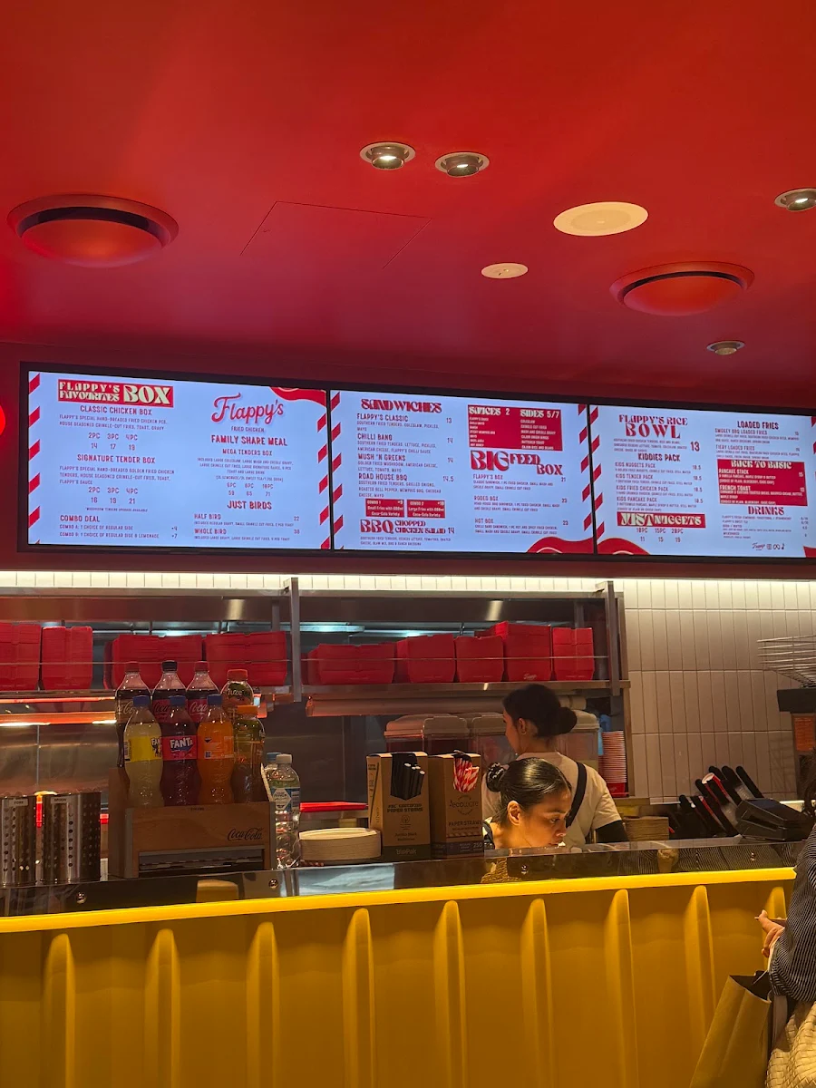Menu, Flappy’s Fried Chicken Miranda