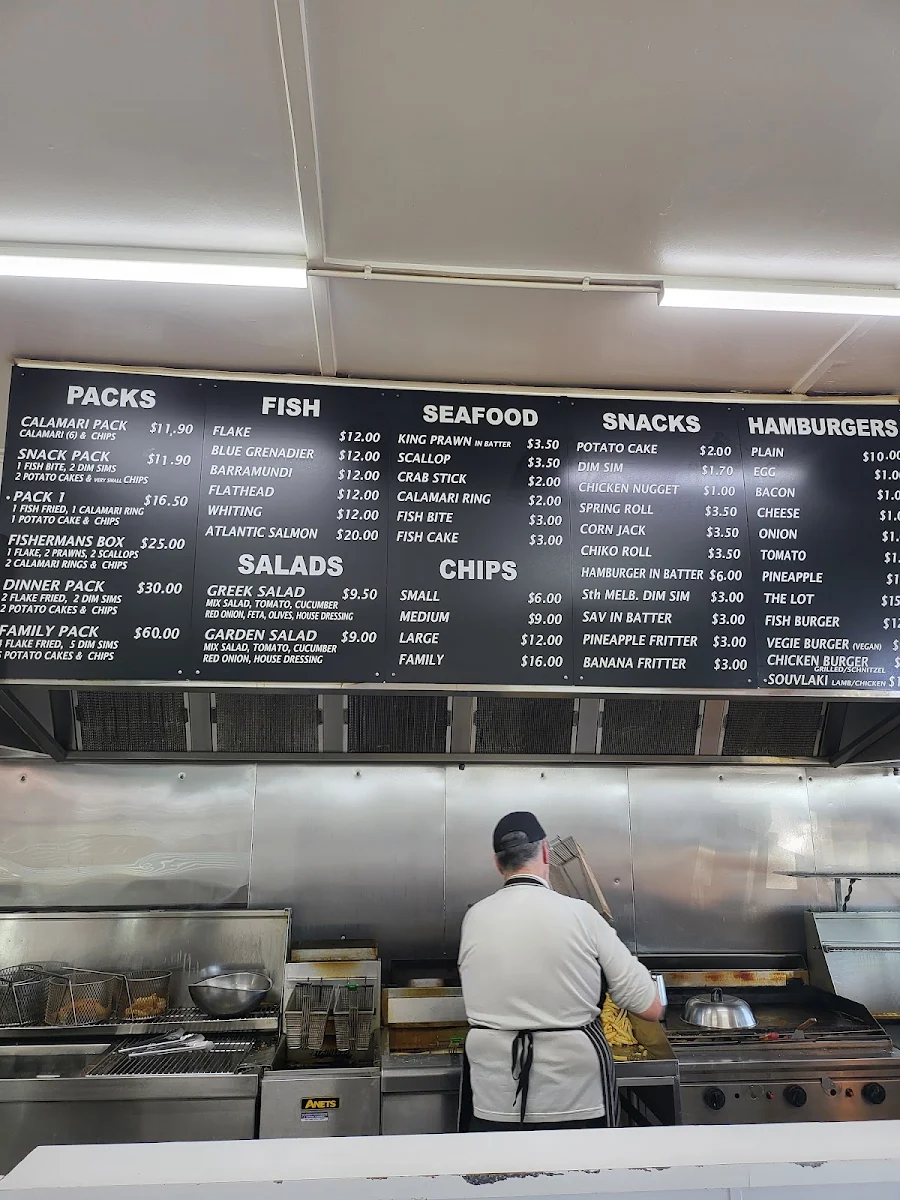 Menu, North Road Fish & Chips