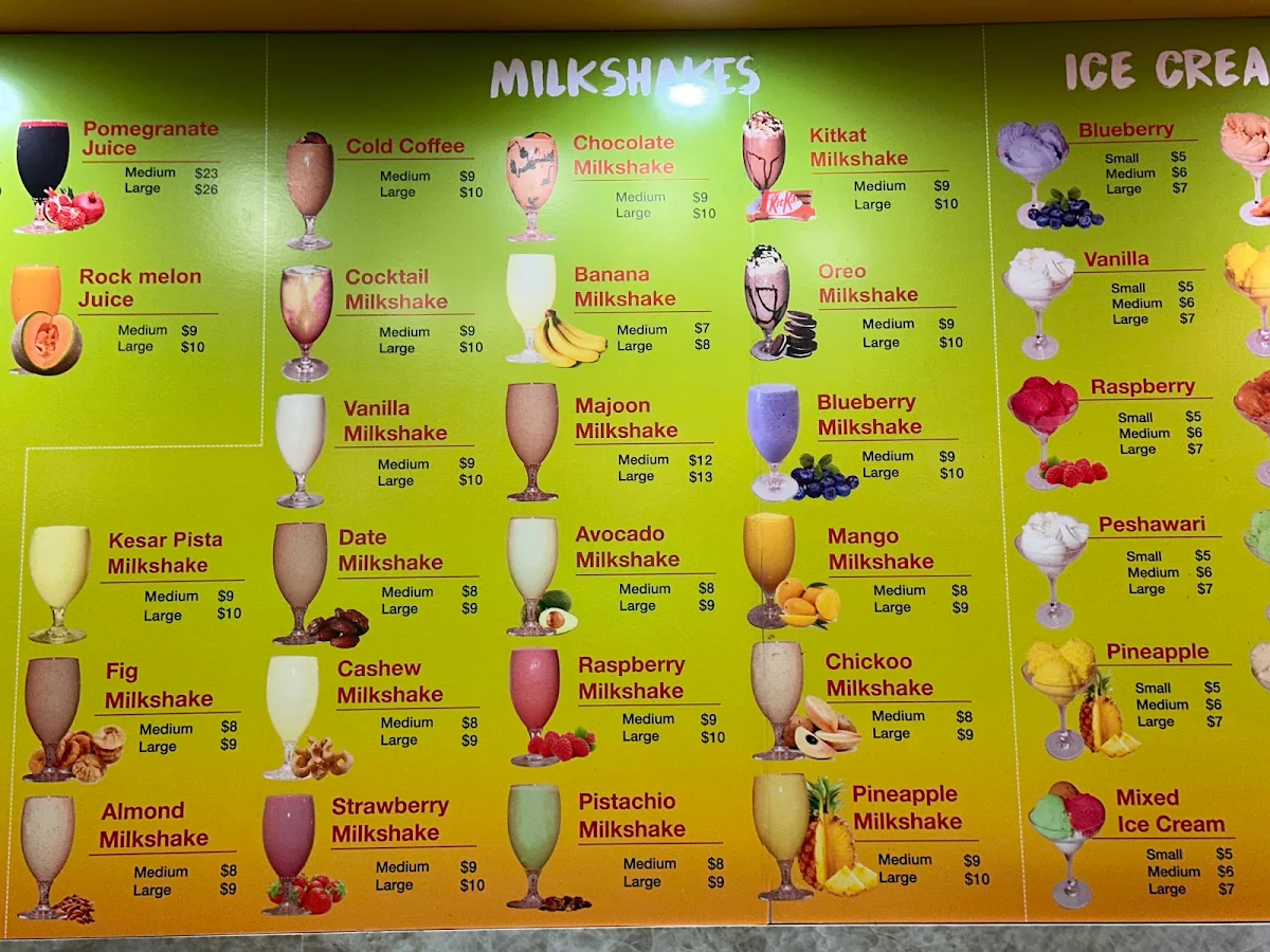 Menu, AGHA JUICE GLENROY