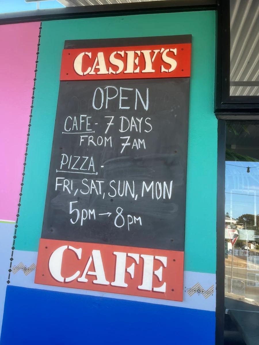 Menu, Casey's Cafe