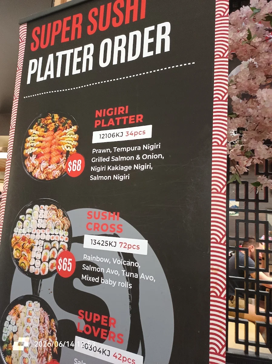 Menu, Super Sushi Cairns Central