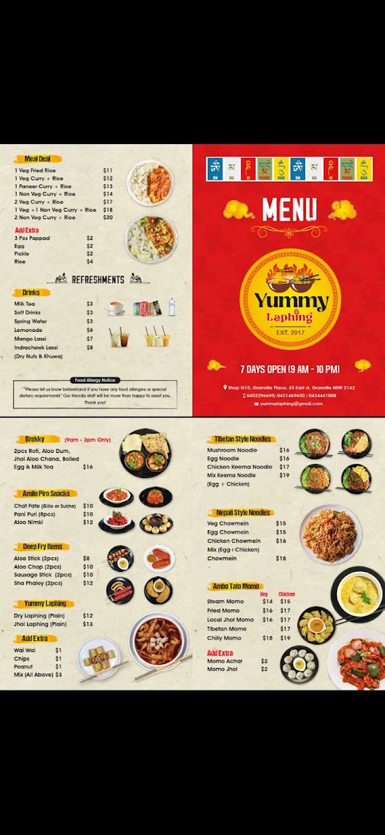 Menu, Yummy Laphing