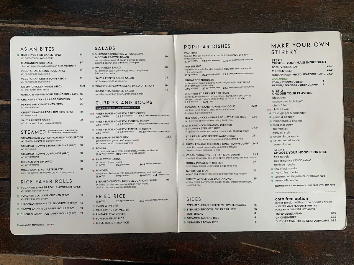 Menu, Baywok Catering