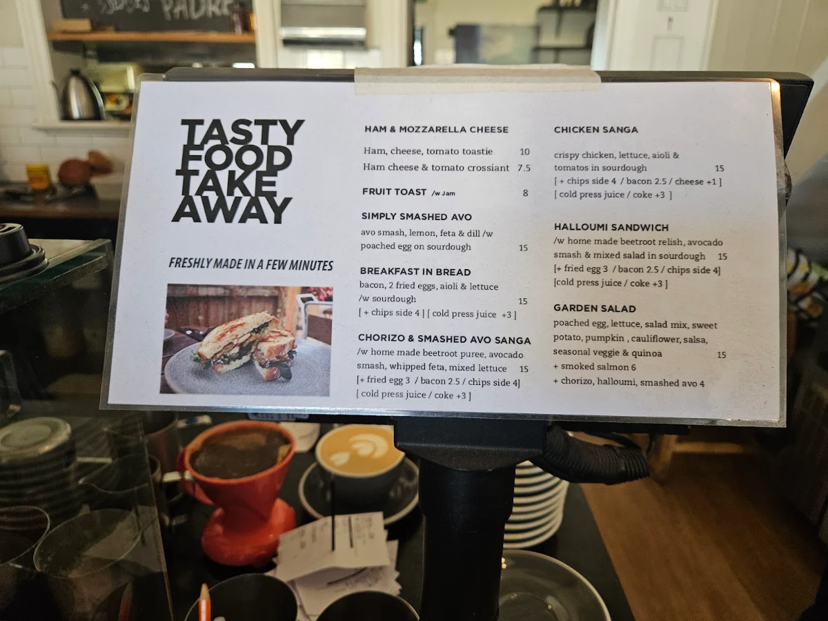 Menu, Twenty & Six Espresso