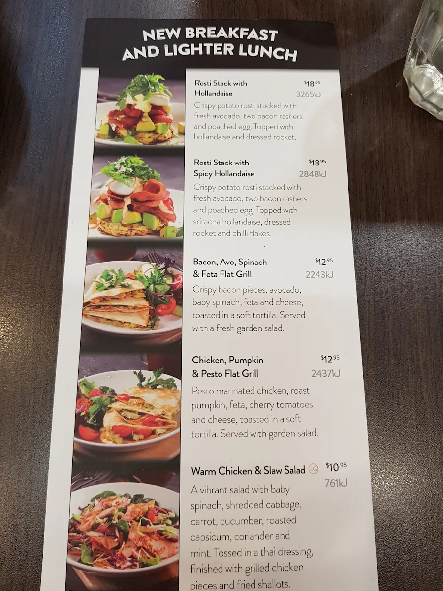 Menu, The Coffee Club Café - Kawana Waters