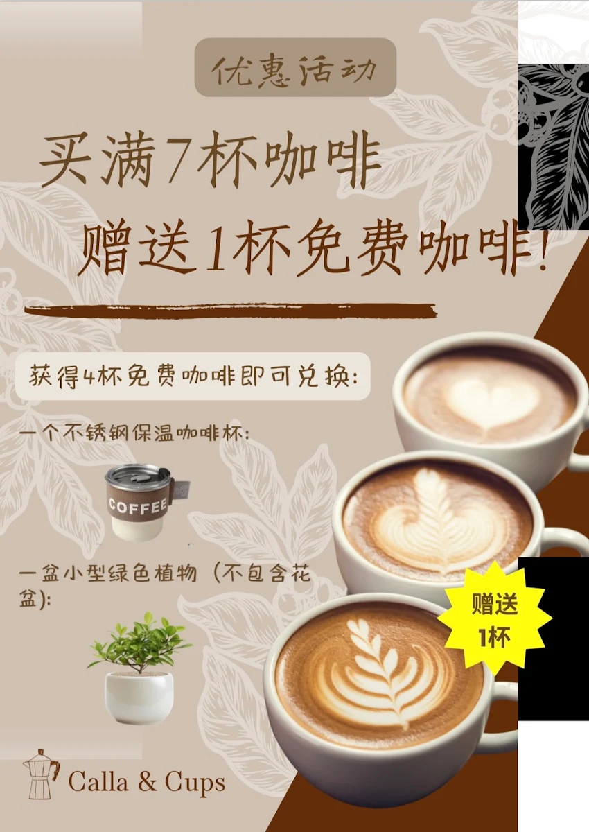Menu, Calla and Cups Cafe