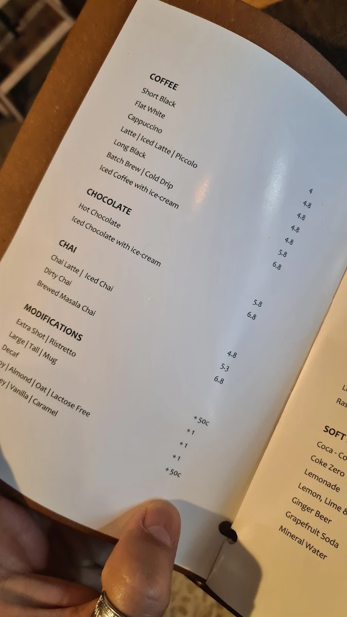 Menu, Raincheck Lounge