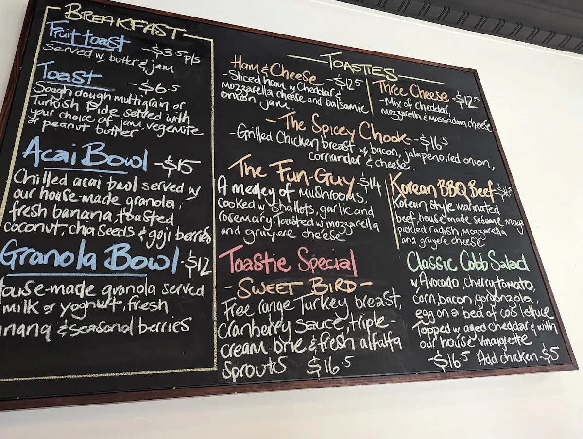 Menu, Hey Sunshine Cafe