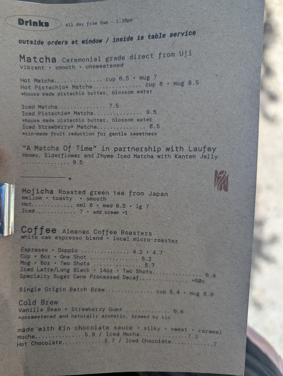 Menu, Kin