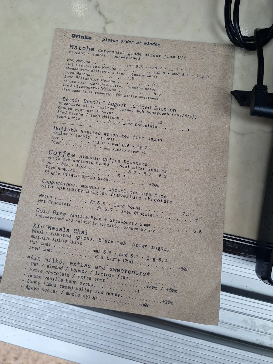 Menu, Kin