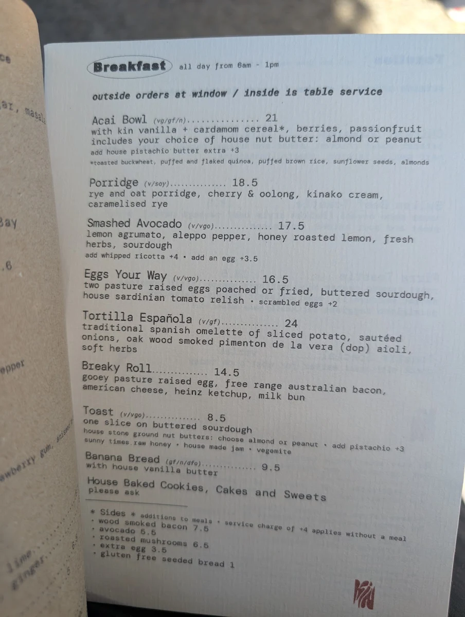 Menu, Kin