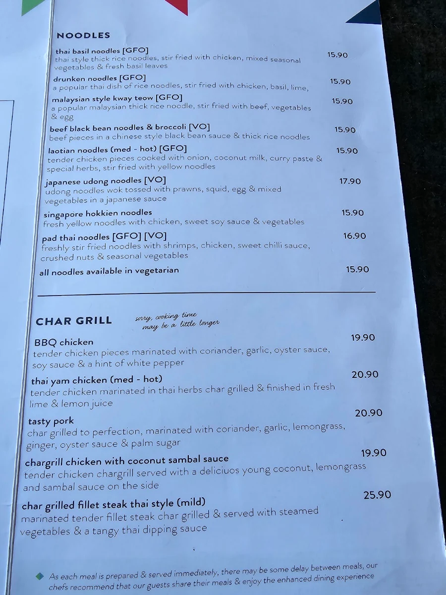 Menu, Kwik Stix