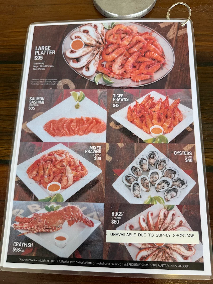 Menu, Prawn Star
