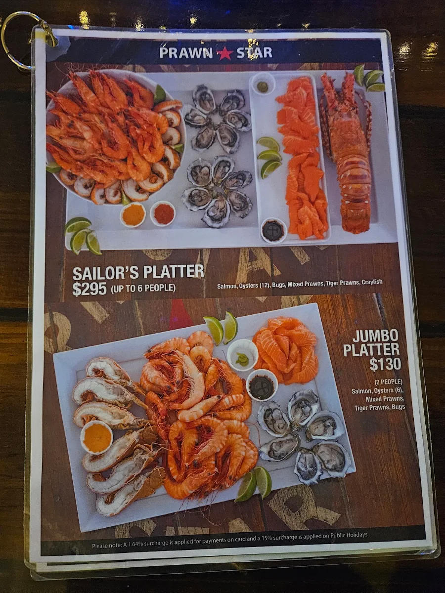 Menu, Prawn Star