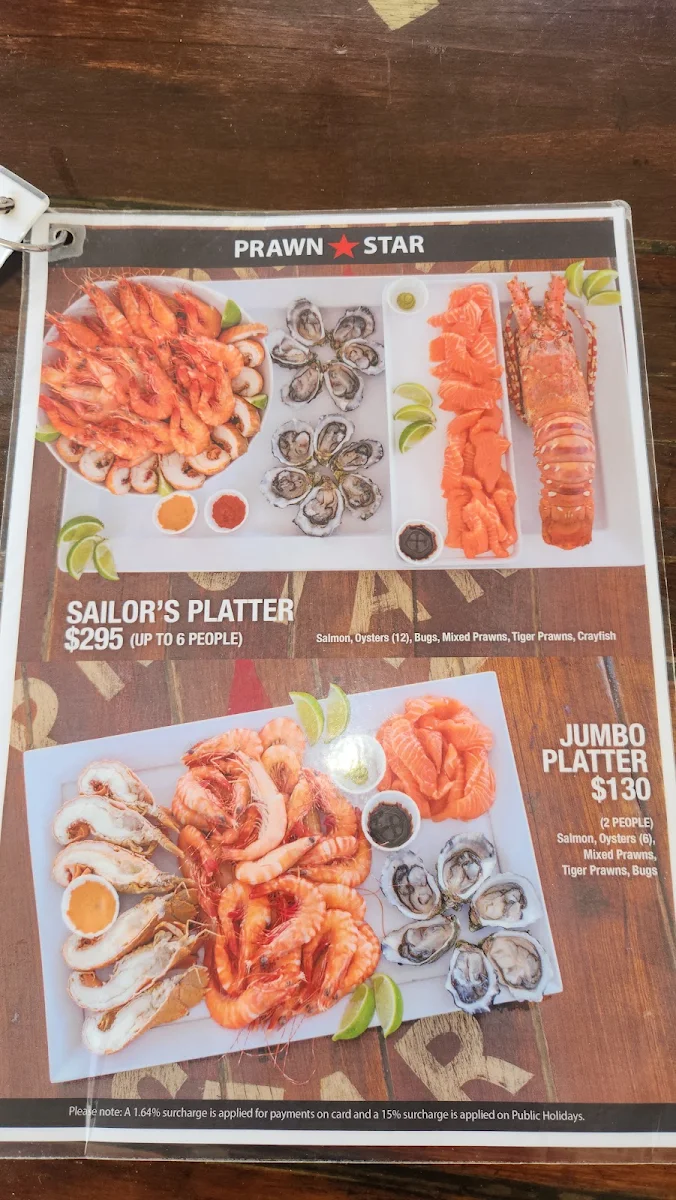 Menu, Prawn Star