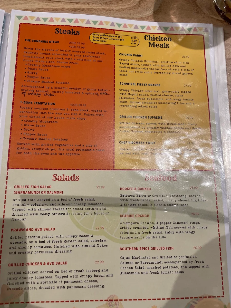 Menu, 107 Coffee terminal & Tex-Mex Bar Jimboomba