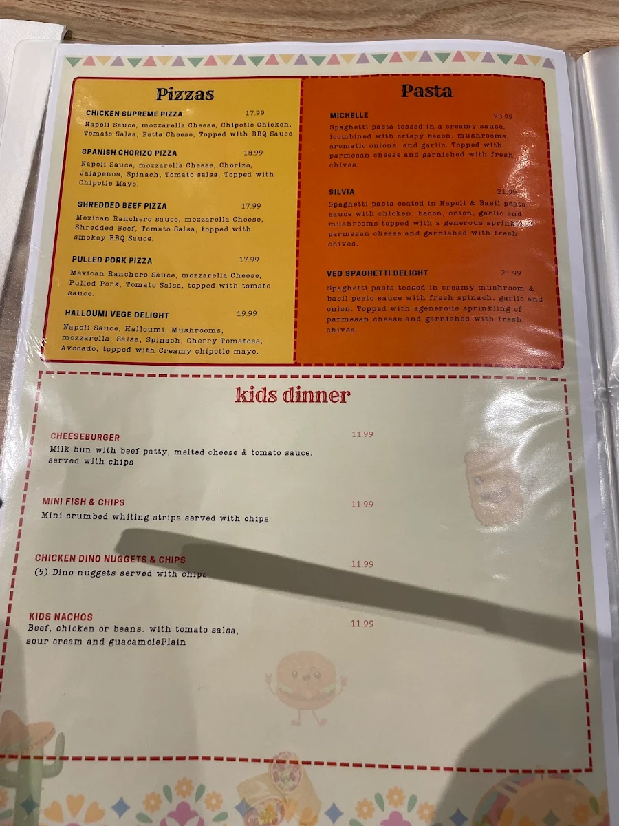 Menu, 107 Coffee terminal & Tex-Mex Bar Jimboomba