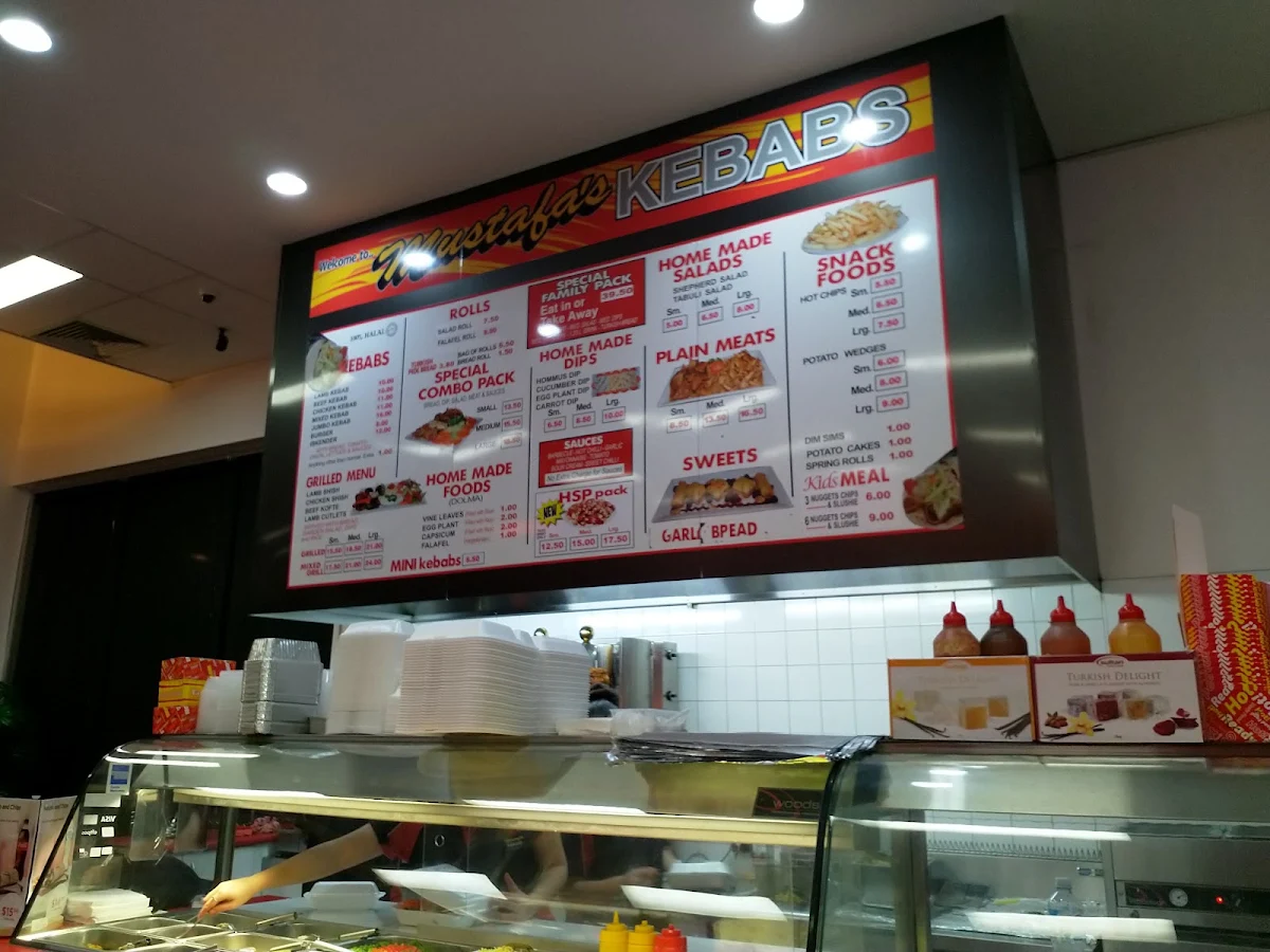 Menu, Mustafa's Kebabs North