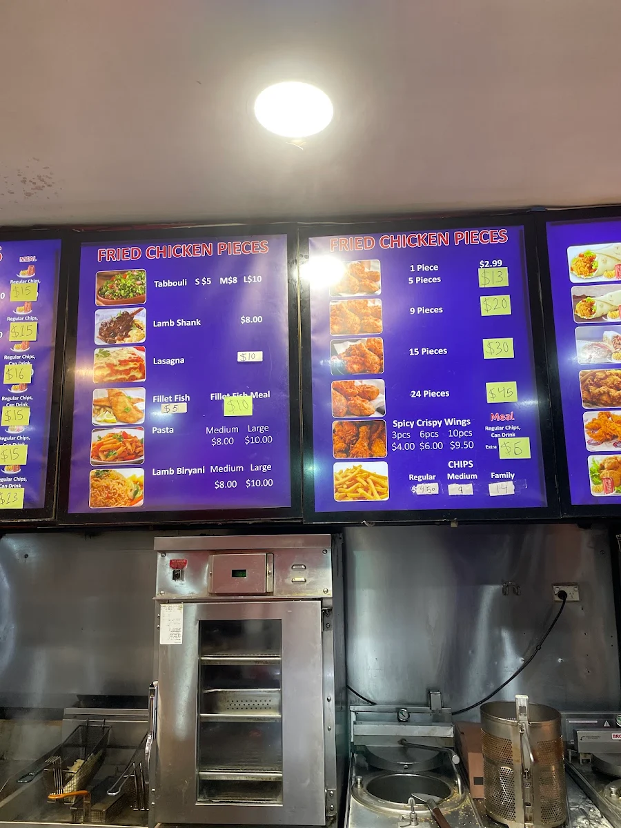 Menu, Broaster Chicken Lakemba