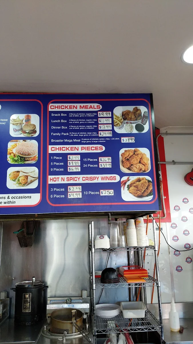 Menu, Broaster Chicken Lakemba