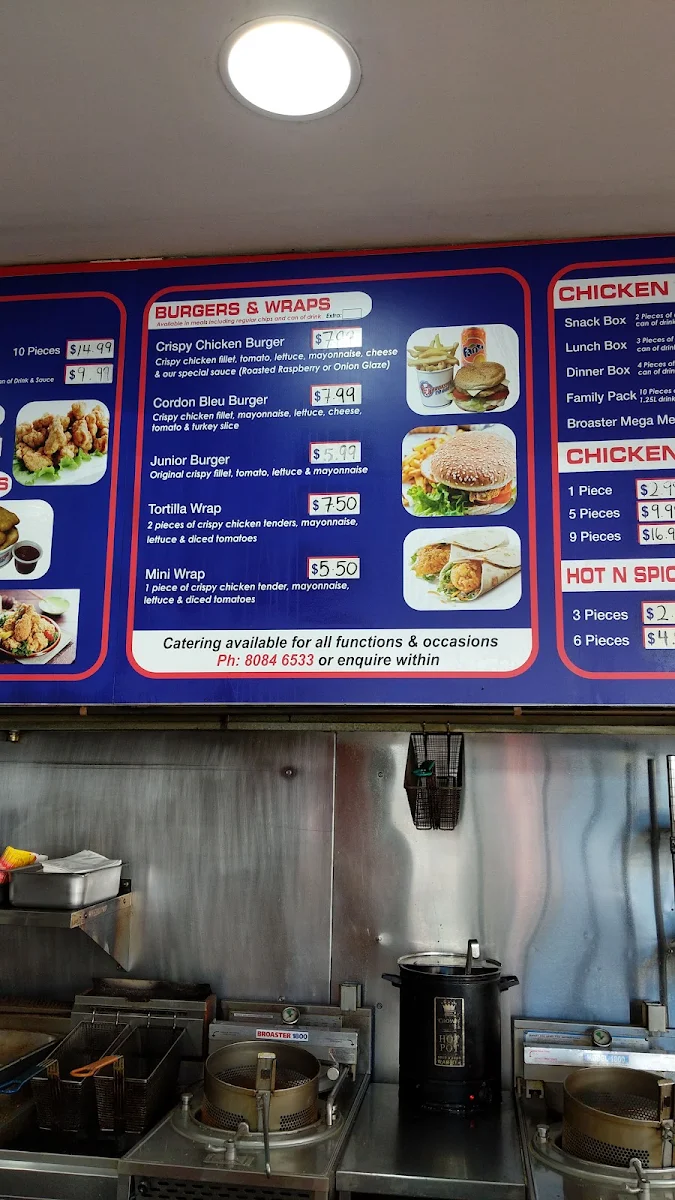Menu, Broaster Chicken Lakemba