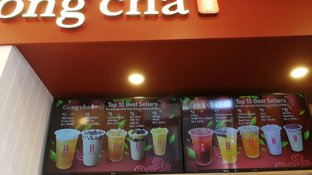 Menu, Gong Cha Sunshine Marketplace