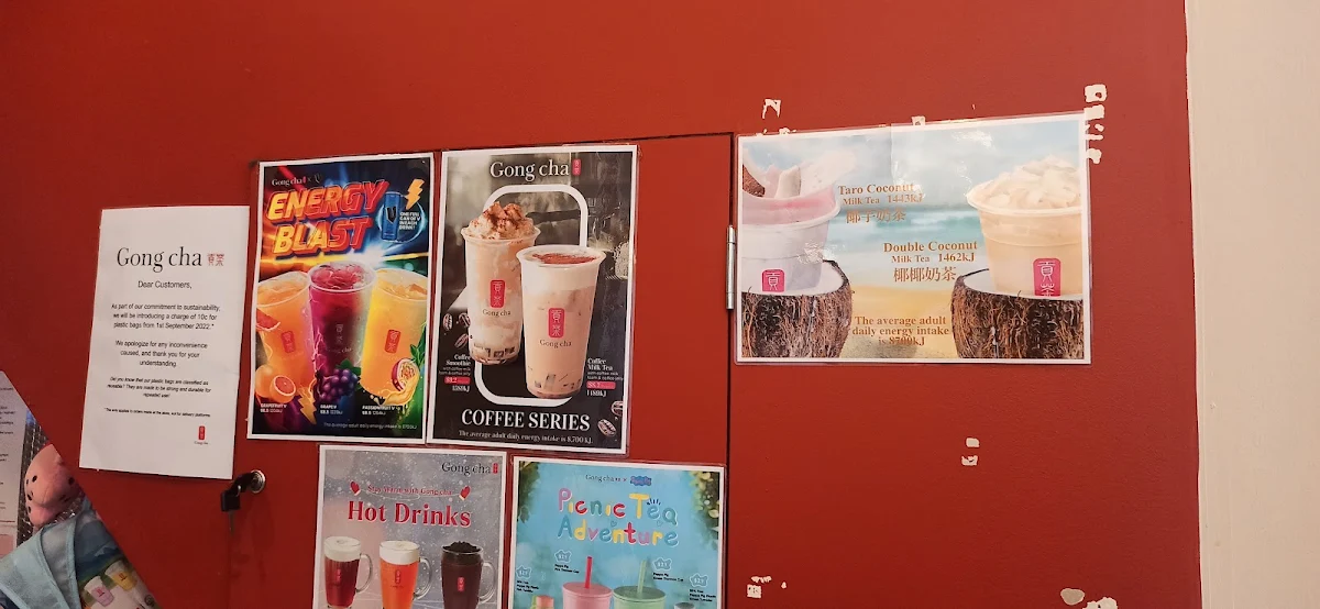 Menu, Gong Cha Sunshine Marketplace