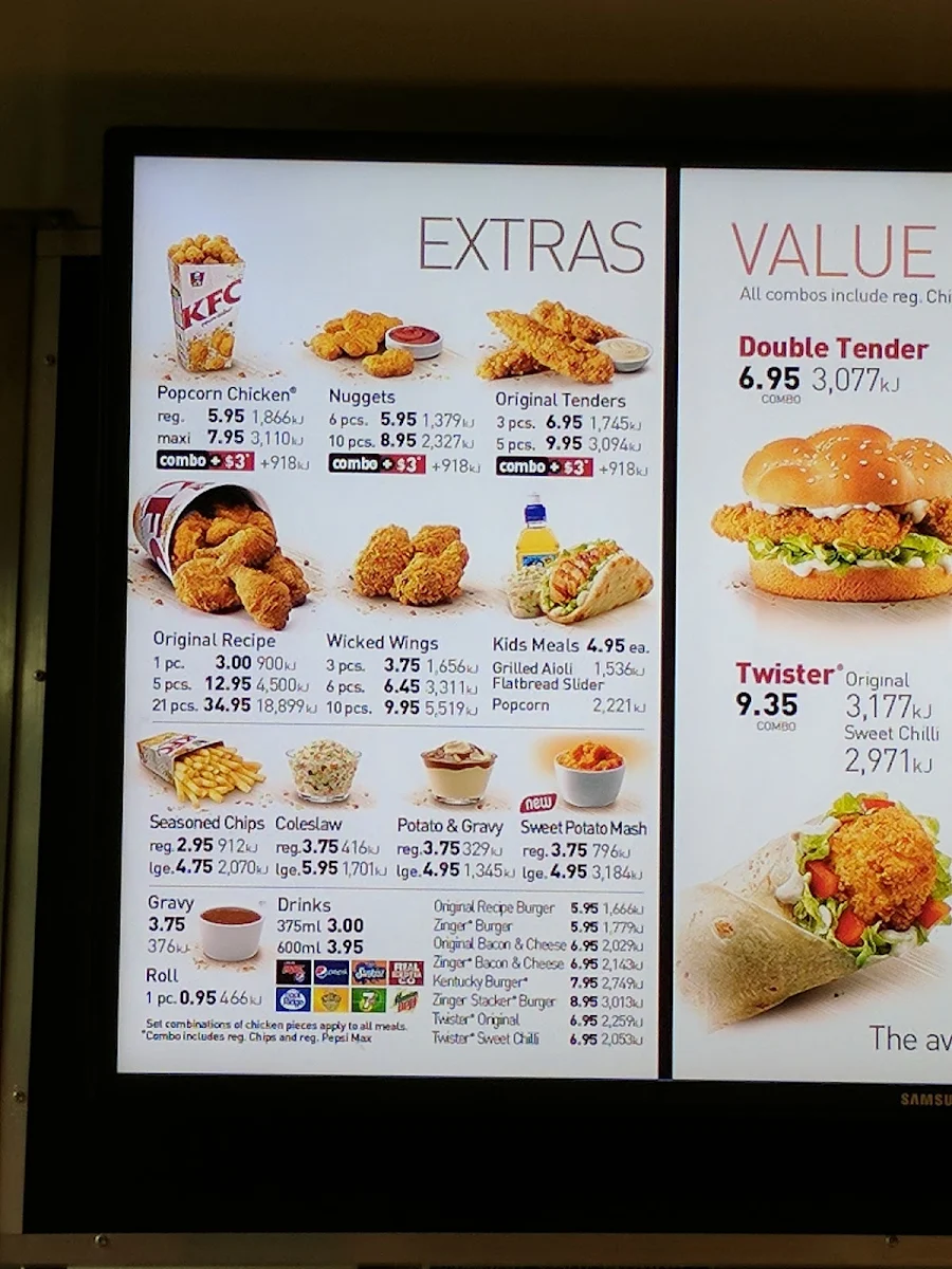 Menu, KFC Baulkham Hills