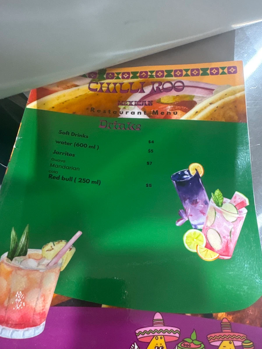 Menu, Chilli Roo {mexican}