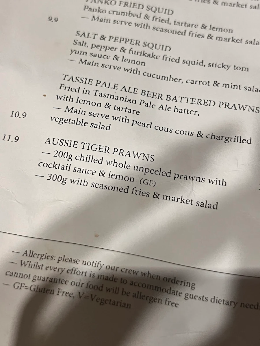 Menu, Drunken Admiral