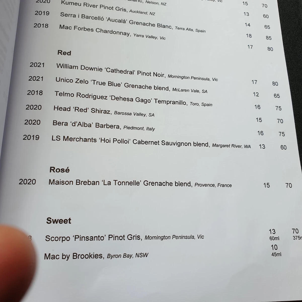 Menu, Embassy XO Restaurant and Bar