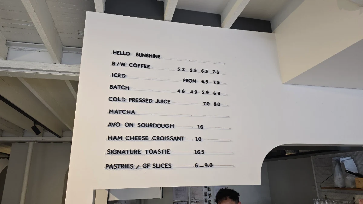 Menu, Sunroom | Cafe + Store