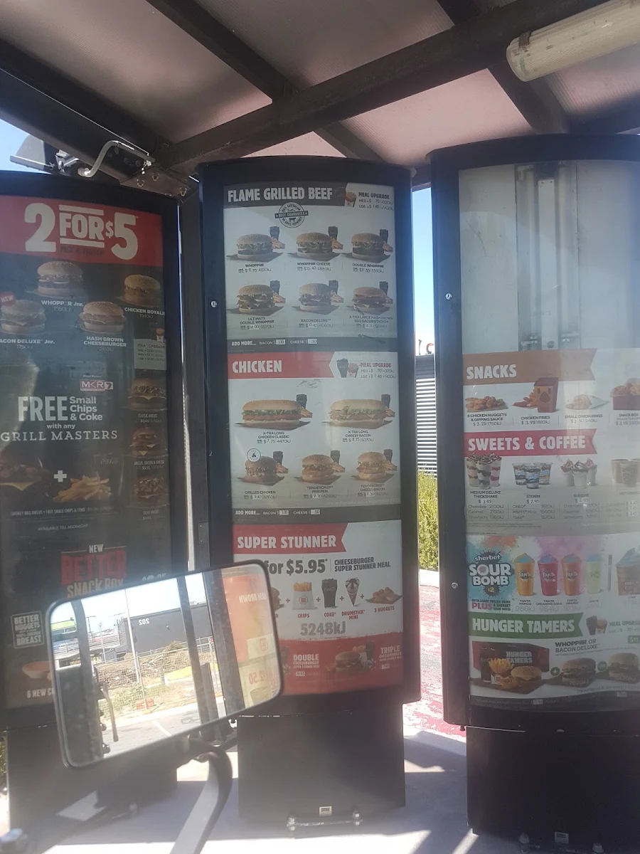 Menu, Hungry Jack's Burgers Belmont (WA)