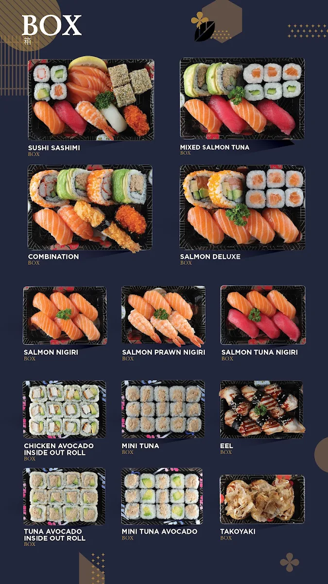 Menu, Sushi Naya - Martin Place Metro
