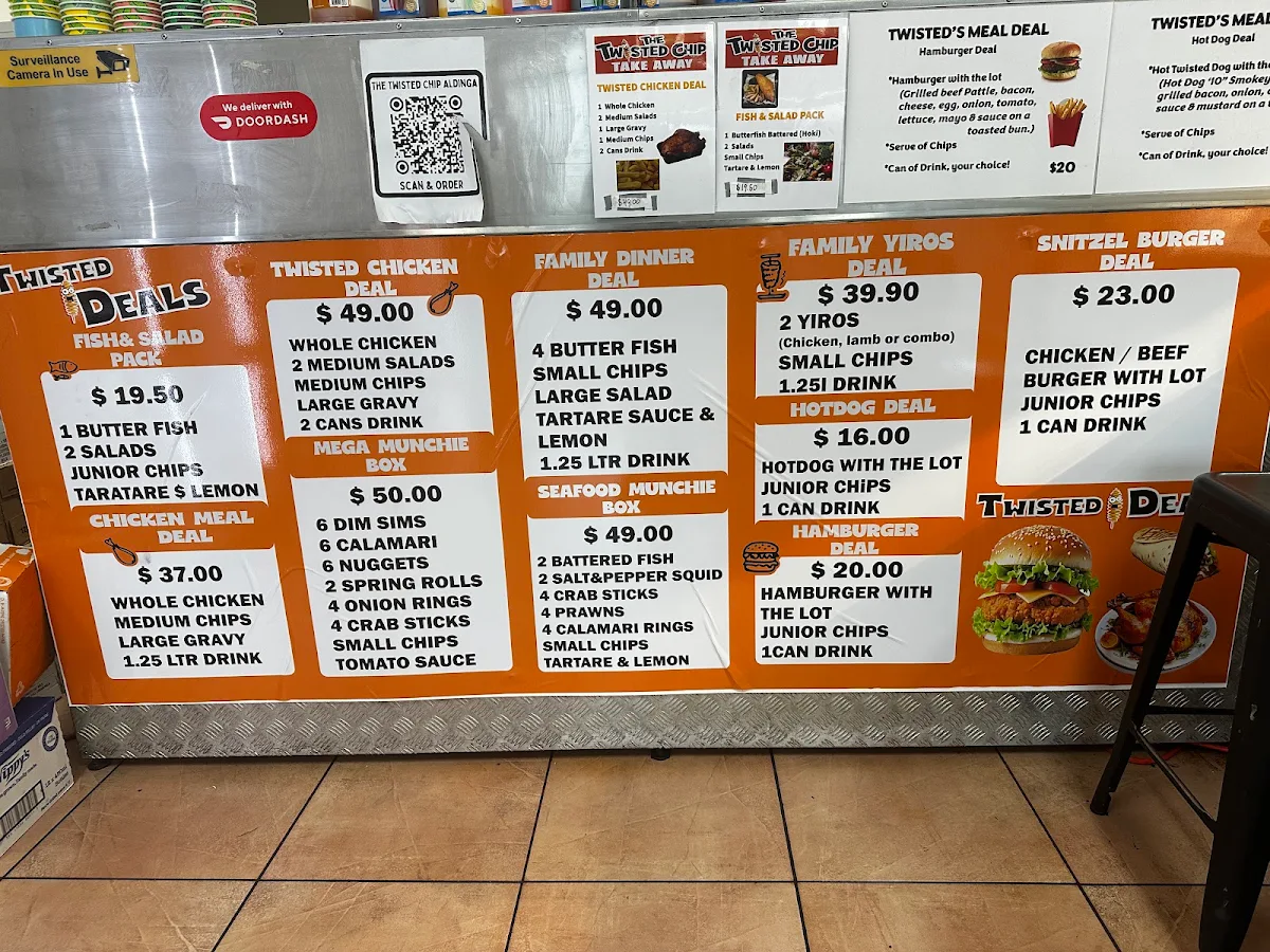 Menu, ​The Twisted Chip Takeaway
