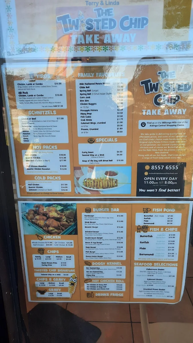 Menu, ​The Twisted Chip Takeaway