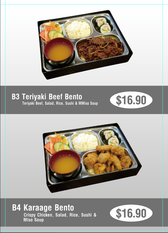Menu, Nishiki