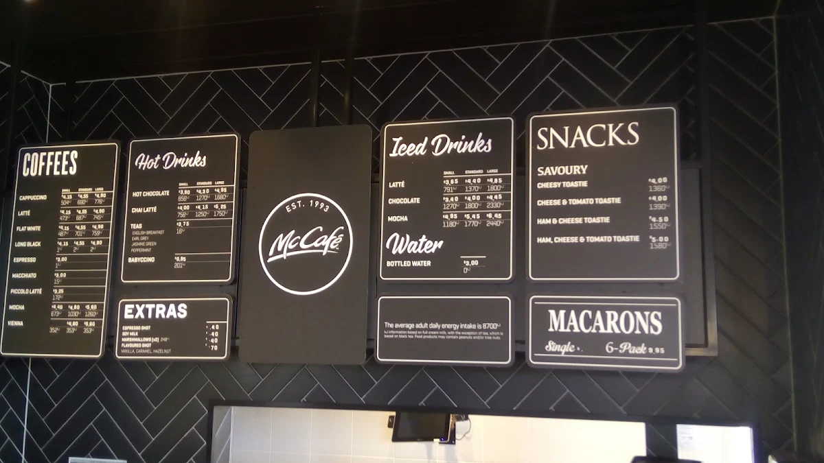 Menu, McDonald's North Lakes Business Park