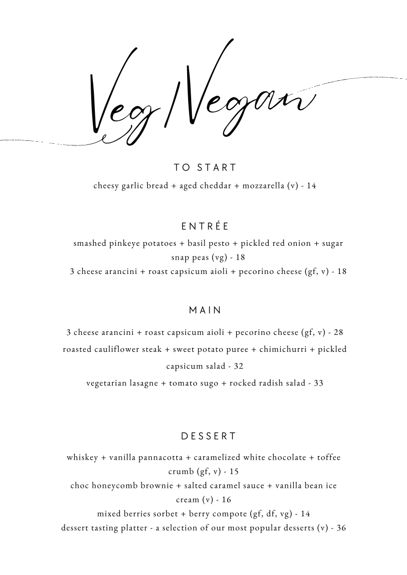 Menu, Ember and Vines Burnie